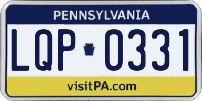 PA license plate LQP0331