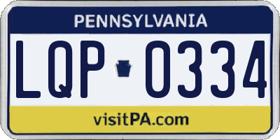 PA license plate LQP0334