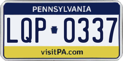 PA license plate LQP0337