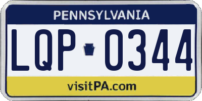PA license plate LQP0344