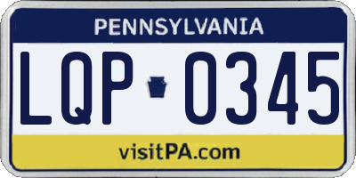 PA license plate LQP0345