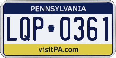 PA license plate LQP0361