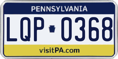 PA license plate LQP0368