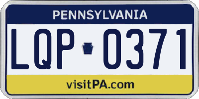 PA license plate LQP0371