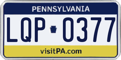 PA license plate LQP0377