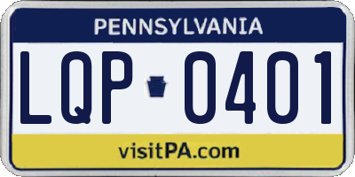 PA license plate LQP0401