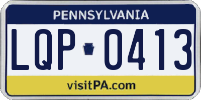 PA license plate LQP0413