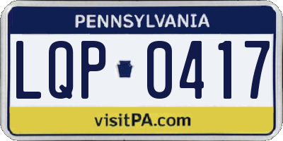 PA license plate LQP0417