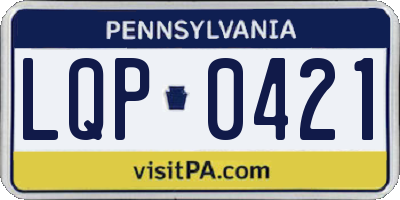 PA license plate LQP0421