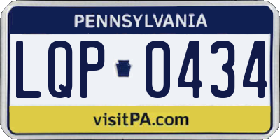 PA license plate LQP0434