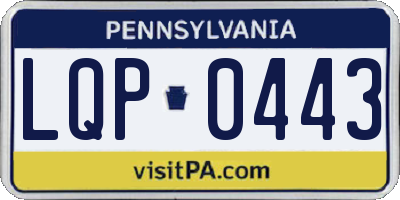 PA license plate LQP0443