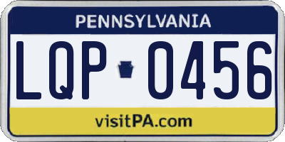 PA license plate LQP0456