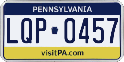 PA license plate LQP0457