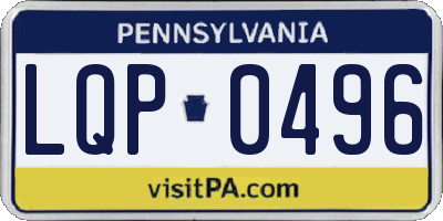 PA license plate LQP0496