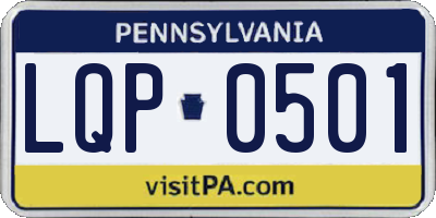 PA license plate LQP0501
