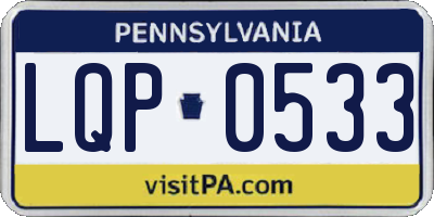PA license plate LQP0533