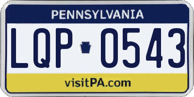 PA license plate LQP0543