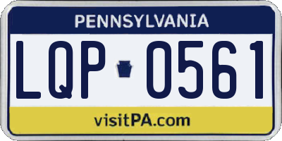 PA license plate LQP0561