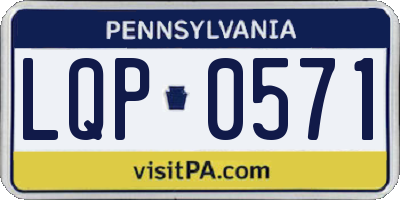 PA license plate LQP0571
