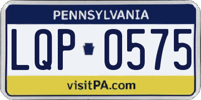 PA license plate LQP0575