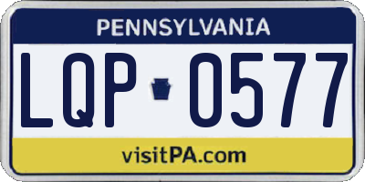 PA license plate LQP0577