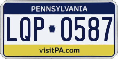 PA license plate LQP0587