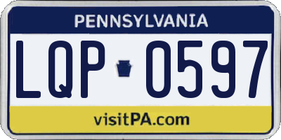 PA license plate LQP0597