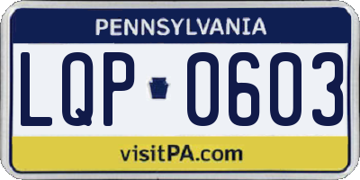PA license plate LQP0603