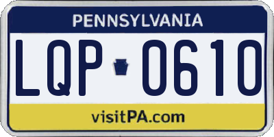 PA license plate LQP0610