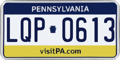 PA license plate LQP0613