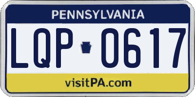PA license plate LQP0617