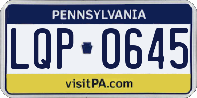 PA license plate LQP0645