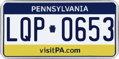 PA license plate LQP0653