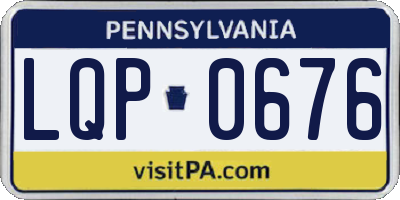 PA license plate LQP0676