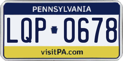 PA license plate LQP0678
