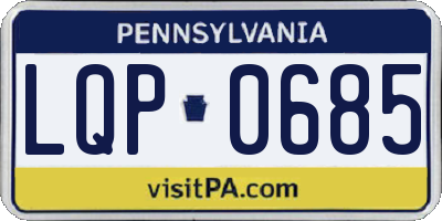PA license plate LQP0685