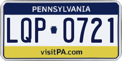 PA license plate LQP0721