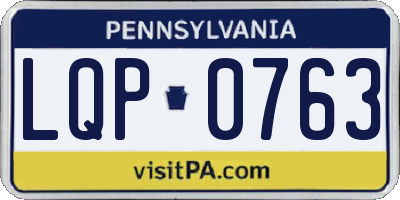 PA license plate LQP0763
