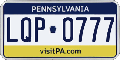 PA license plate LQP0777