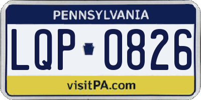 PA license plate LQP0826