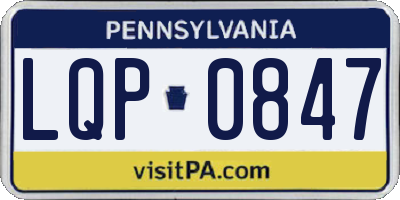 PA license plate LQP0847