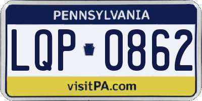 PA license plate LQP0862