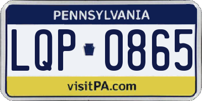 PA license plate LQP0865