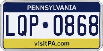 PA license plate LQP0868