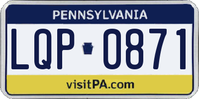 PA license plate LQP0871