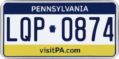 PA license plate LQP0874