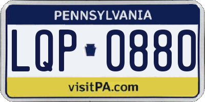 PA license plate LQP0880
