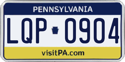 PA license plate LQP0904