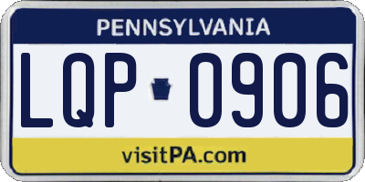 PA license plate LQP0906