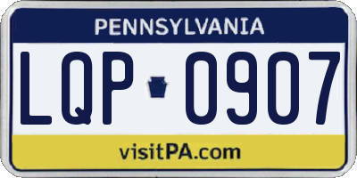 PA license plate LQP0907